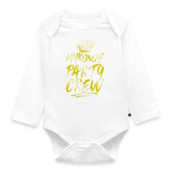 Mykonos Party Crew Gold - Baby Bio-Langarm-Body - Weiß - Vorne