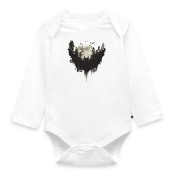 Bat Animal Lover Nature Rainforest Jungle - Organic Longsleeve Baby Bodysuit - white - Front