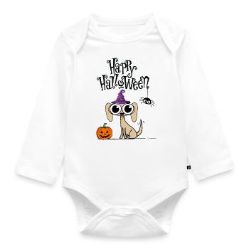 Happy Halloween - Baby Bio-Langarm-Body - Weiß - Vorne