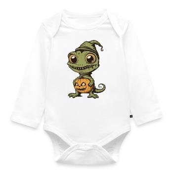 Chameleon Halloween Zombie - Baby Bio-Langarm-Body - Weiß - Vorne