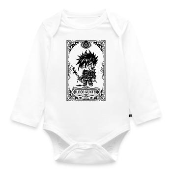 Blutjäger RPG Tarotkarte Chibi - Baby Bio-Langarm-Body - Weiß - Vorne