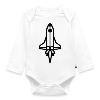 Rocket - Organic Longsleeve Baby Bodysuit - white - Front
