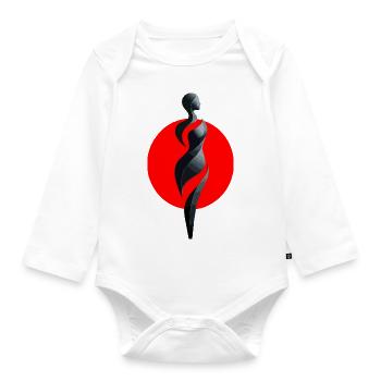 Femme vertèbre - Body Bébé bio manches longues - blanc - Devant