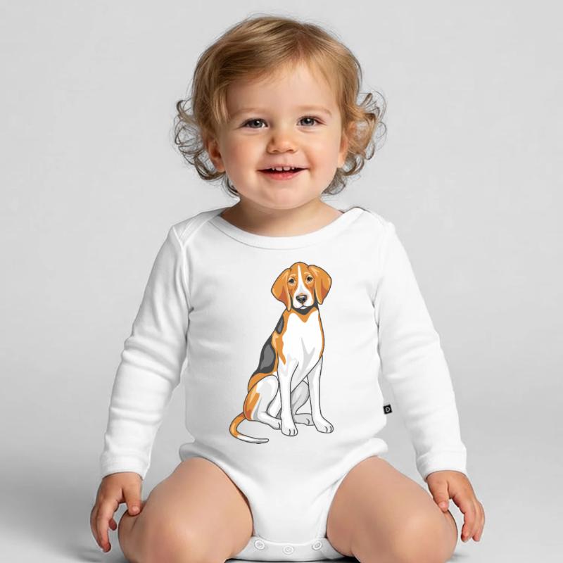 Sitting foxhound Organic Longsleeve Baby Bodysuit
