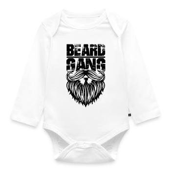 beard gang - lustiges Bartshirt - Baby Bio-Langarm-Body - Weiß - Vorne