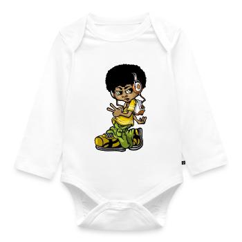 Vintage b-boy - Organic Longsleeve Baby Bodysuit - white - Front