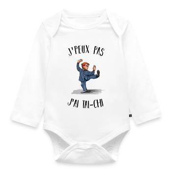 Ich kann nicht Tai Chi haben - Baby Bio-Langarm-Body - Weiß - Vorne