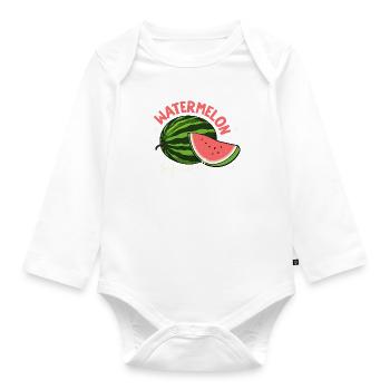 Watermelon Squad Tropische Sommerfrüchte - Baby Bio-Langarm-Body - Weiß - Vorne