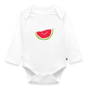Wassermelone Sommerfrüchte Tropische Melone - Baby Bio-Langarm-Body - Weiß - Vorne