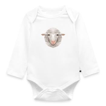 Schafkunst Puristische Tierwelt Tier Natur - Baby Bio-Langarm-Body - Weiß - Vorne
