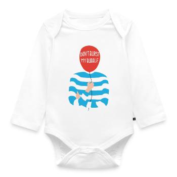 Don't Burst My Bubble Shirt - Organic Longsleeve Baby Bodysuit - white - Front