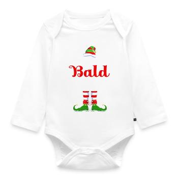 Elfe Elf Weihnachtsgeschenk Glatze - Baby Bio-Langarm-Body - Weiß - Vorne