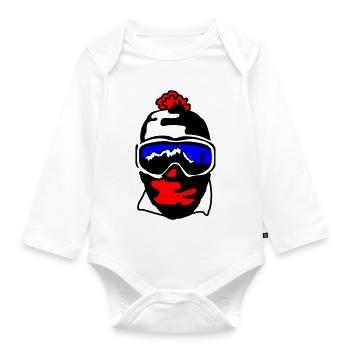 Ski goggles - Organic Longsleeve Baby Bodysuit - white - Front