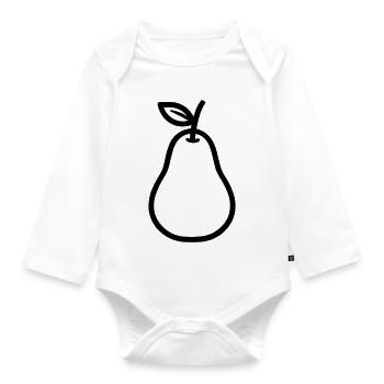 pear - Organic Longsleeve Baby Bodysuit - white - Front