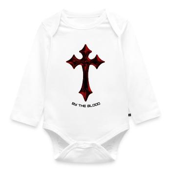 Red Gothic Cross Talisman - Organic Longsleeve Baby Bodysuit - white - Front