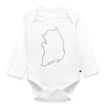 Carte de la Corée du Sud - Body Bébé bio manches longues - blanc - Devant