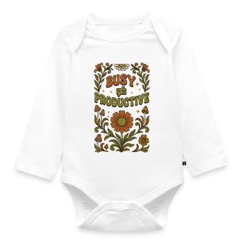 Mindful productivity - Organic Longsleeve Baby Bodysuit - white - Front