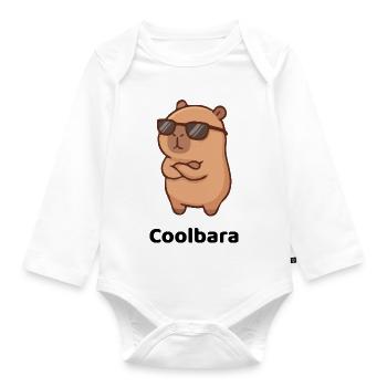 Coolbara - too cool, unfazed by stress - Organic Longsleeve Baby Bodysuit - white - Front
