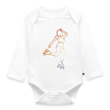 Roller skater sketch - Organic Longsleeve Baby Bodysuit - white - Front