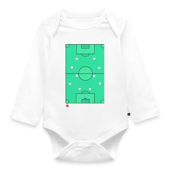 Classic 442 Football Tactical Pitch Design - Organic Longsleeve Baby Bodysuit - white - Front