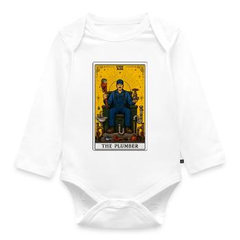 Klempner | Sanitär Beruf Tarot - Baby Bio-Langarm-Body - Weiß - Vorne
