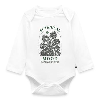Minimalist Monstera Plant Arch Graphic Design - Organic Longsleeve Baby Bodysuit - white - Front