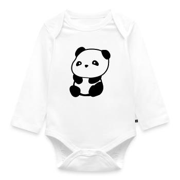 Panda - Body Bébé bio manches longues - blanc - Devant