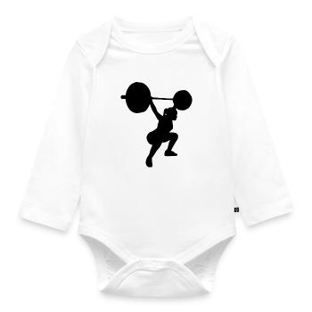 Schnappen Sie Mädchen - Baby Bio-Langarm-Body - Weiß - Vorne