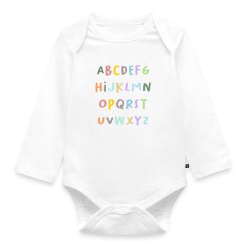 ALPHABET. ABECEDARY. LONG LIVE BACK TO SCHOOL. RETURN OF - Organic Longsleeve Baby Bodysuit - white - Front