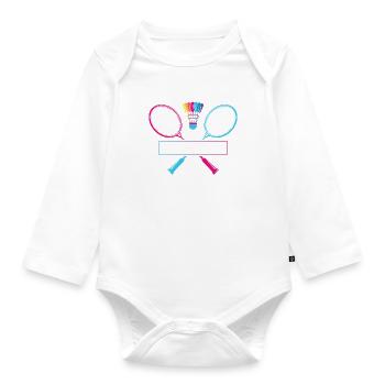 Badminton Quote Cool Retro Hobby Badminton Sports - Body Bébé bio manches longues - blanc - Devant