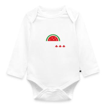 Melon tropical d'été Watermelon Squad - Body Bébé bio manches longues - blanc - Devant