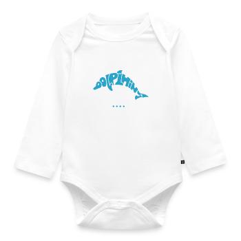 Sea Animal Ironic Zitat Cute Delfin Ocean - Baby Bio-Langarm-Body - Weiß - Vorne