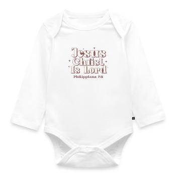 Jesus ist der Herr Bibelstudium Christentum Gott - Baby Bio-Langarm-Body - Weiß - Vorne