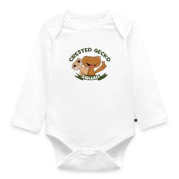 Crested Geckos Squad Team Reptiles Lizards - Organic Longsleeve Baby Bodysuit - white - Front