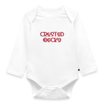 Crested Gecko Squad Cute Lizards Exotic Animal - Organic Longsleeve Baby Bodysuit - white - Front