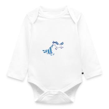 An scheiss muass i,einhorn, bayrisch, spruch - Baby Bio-Langarm-Body - Weiß - Vorne