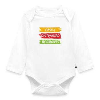 Abgelenkt von Circuits Elektriker Craftsman - Baby Bio-Langarm-Body - Weiß - Vorne