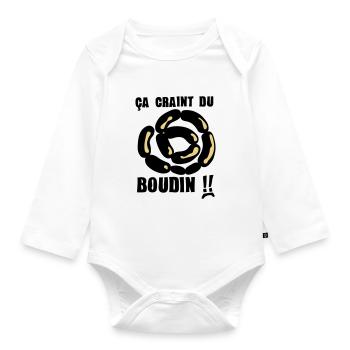 ca craint du boudin expression - Body Bébé bio manches longues - blanc - Devant