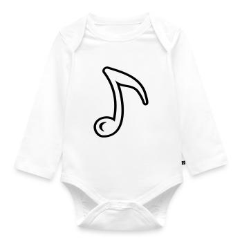 Nota musical nota musical símbolo musical - Body orgánico de manga larga para bebé - blanco - delante