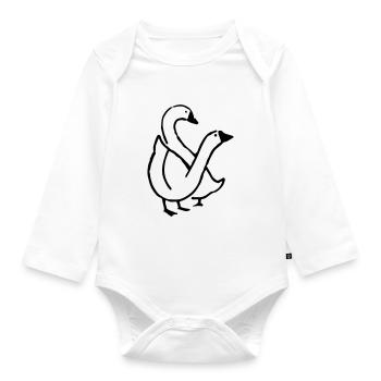 Gans - Baby Bio-Langarm-Body - Weiß - Vorne