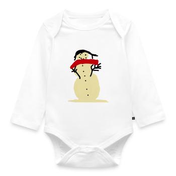 Bonhomme de neige - Body Bébé bio manches longues - blanc - Devant