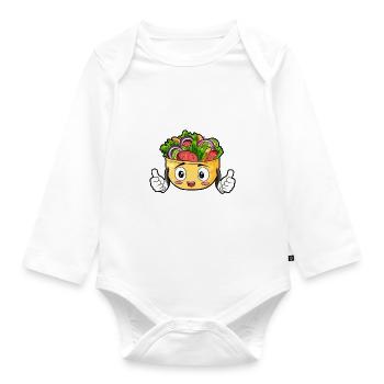 Salad Food Gourmet Gift - Organic Longsleeve Baby Bodysuit - white - Front