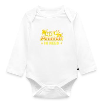 Helping Animals in Need Animal Rescue Animal - Organic Longsleeve Baby Bodysuit - white - Front