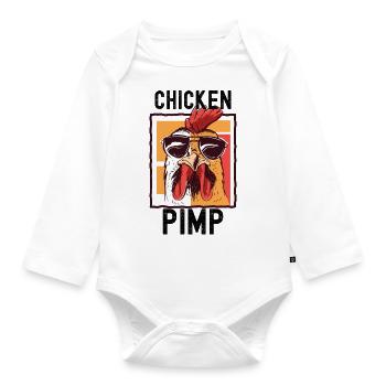 Chicken - Organic Longsleeve Baby Bodysuit - white - Front