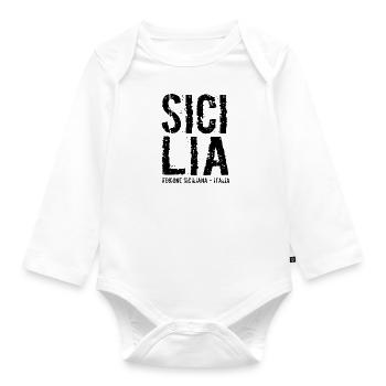 Sicily, Italy, Mediterranean - Organic Longsleeve Baby Bodysuit - white - Front