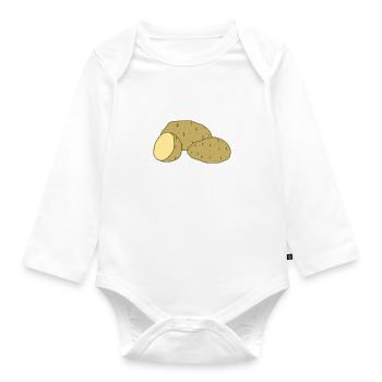 Funny Quote Potatolicious Potatoe Fan Hobby Chef - Organic Longsleeve Baby Bodysuit - white - Front
