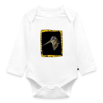 Becasse glasses aviator orange frame - Organic Longsleeve Baby Bodysuit - white - Front