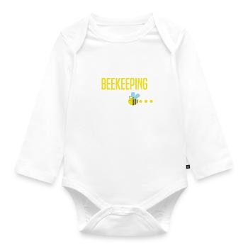 Beekeeping Squad Honey Nature Wildlife Bees - Organic Longsleeve Baby Bodysuit - white - Front