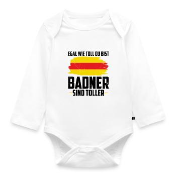 Baden - Baby Bio-Langarm-Body - Weiß - Vorne
