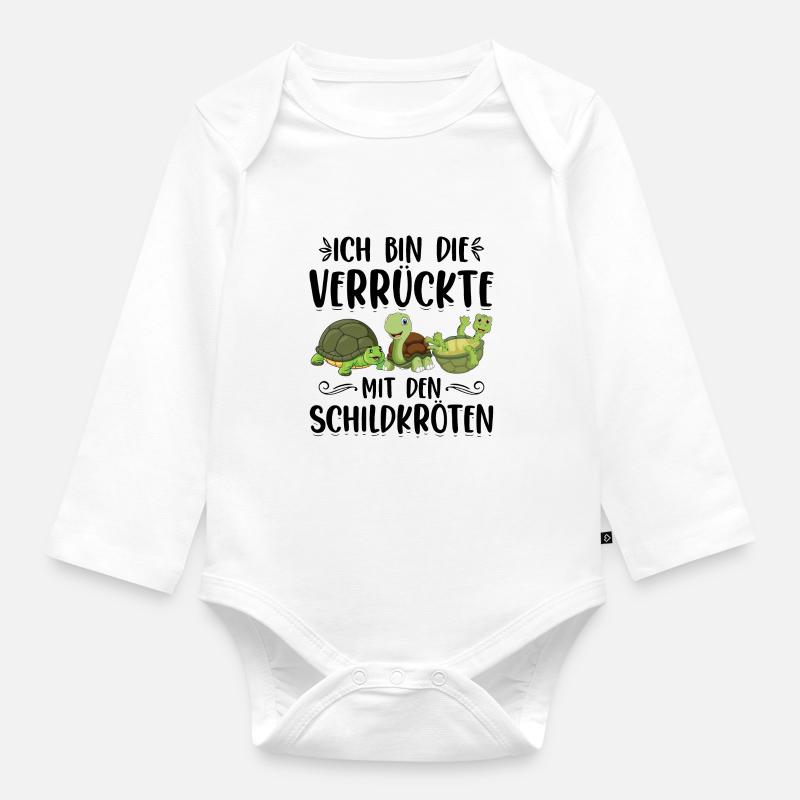 Schildkröten - Baby Bio-Langarm-Body - Weiß